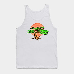 Miyagi Bonsai Tree Drawing Tank Top